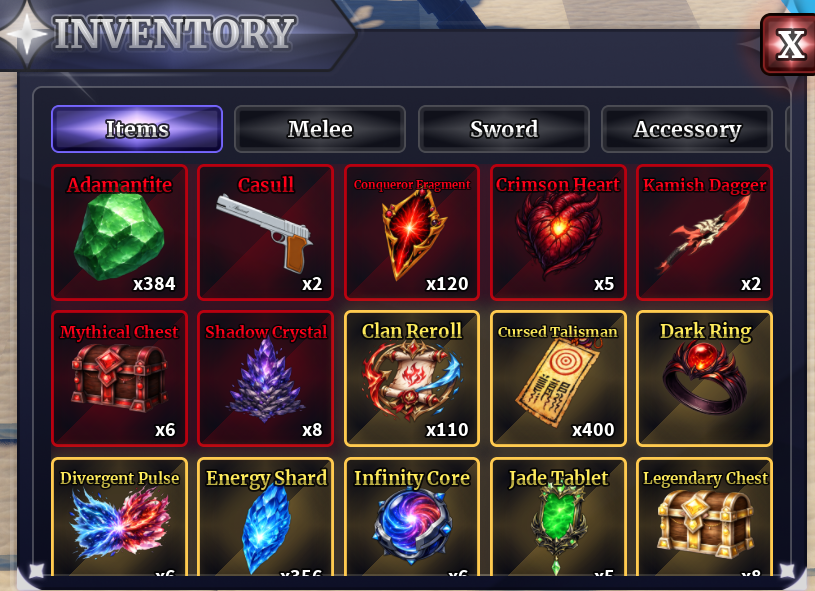 Mua 1 Set Nguyên Liệu Bất Kì ( VD: Lấy Kiếm, Lấy Mele, Tăng Rank..vv) ( Ghi tên nguyên liệu cần vào ô ghi chú )